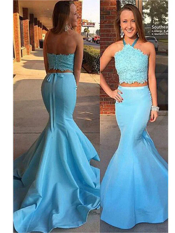 Sale Event Mermaid Prom Dress,Two pieces Prom Dress Halter Evening Dress,Mermaid Formal Dress MK568