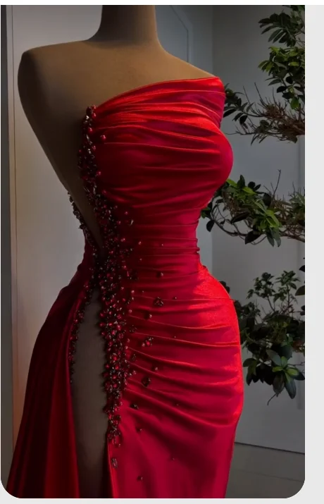 Final Sale knit dressknit dressRed Asymmetrical Neckline Satin Pleated High Slit Evening Dress Charming Formal Gown Y379 Final Sale knit dressknit dressRed Asymmetrical Neckline Satin Pleated High Slit Evening Dress Charming Formal Gown Y379