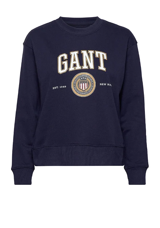 Today Only minimalist hooded sweatshirtGant Crest Shield Crew Neck Sweatshirt, Classic Blue