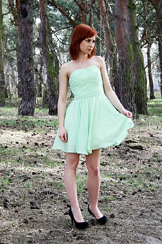 Today’s Deal A-line Sweetheart Knee Length Chiffon Sleeveless Prom Dress
