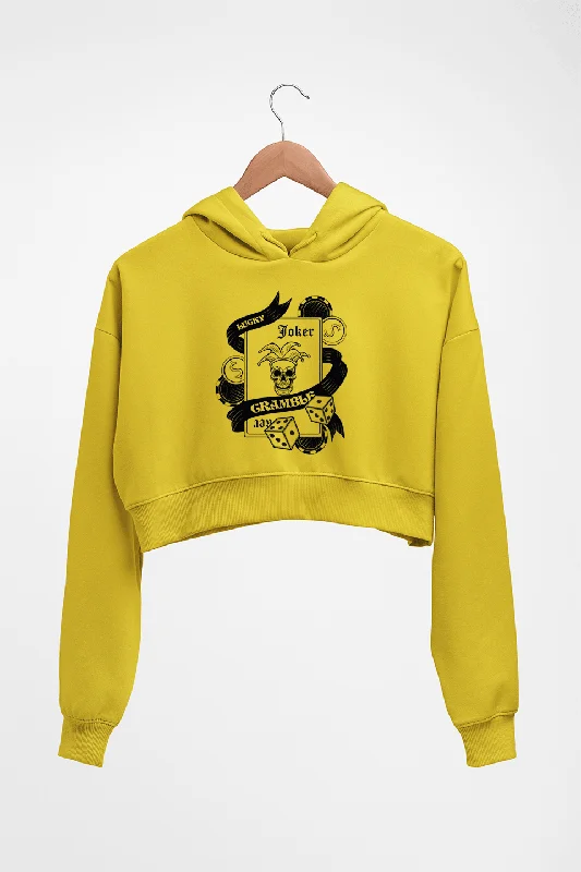 Seasonal Clearance graphic hoodie with printJoker Card Poker Crop HOODIE FOR WOMEN