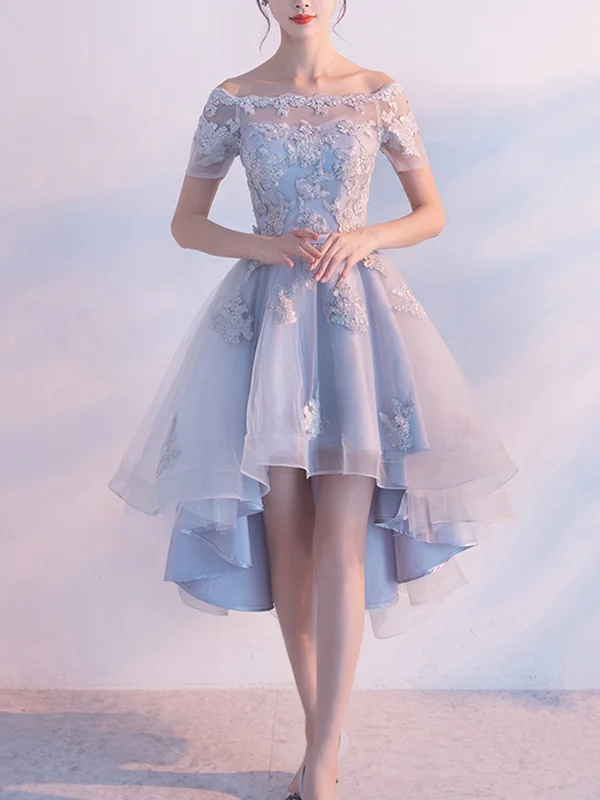 Great Bargains Sexy Homecoming Dress Off-the-shoulder Tulle Short Prom Dress Party Dress JK301