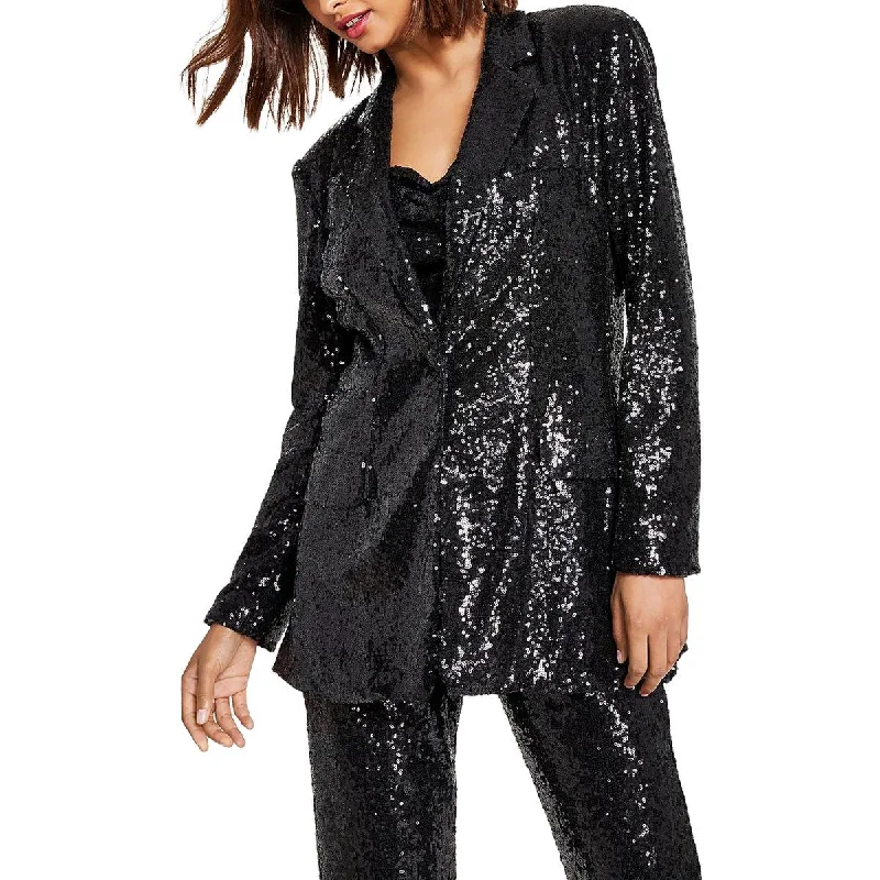 Price Fest casual utility jacketJuniors Womens Embellished Pocket One-Button Blazer
