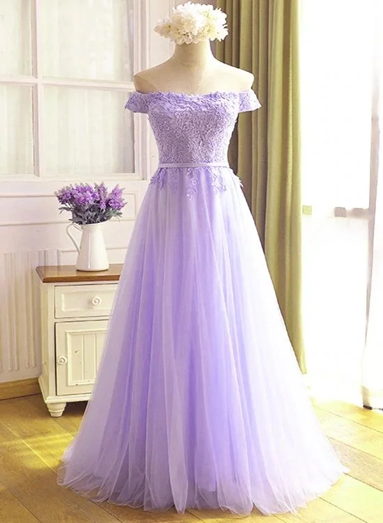 Bargain Blast bodycon dressbodycon dressA-line Tulle Light Purple Off Shoulder Long Prom Dress, Lace Applique Evening Dress Y918 Bargain Blast bodycon dressbodycon dressA-line Tulle Light Purple Off Shoulder Long Prom Dress, Lace Applique Evening Dress Y918