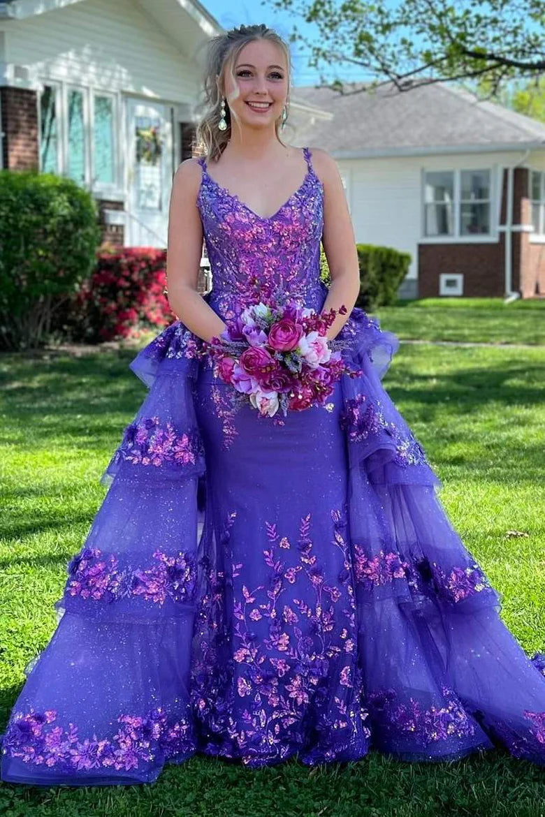 Huge Discounts tiered dresstiered dressV-Neck Spaghetti Straps Lace Prom Dress With Detachable Train Huge Discounts tiered dresstiered dressV-Neck Spaghetti Straps Lace Prom Dress With Detachable Train
