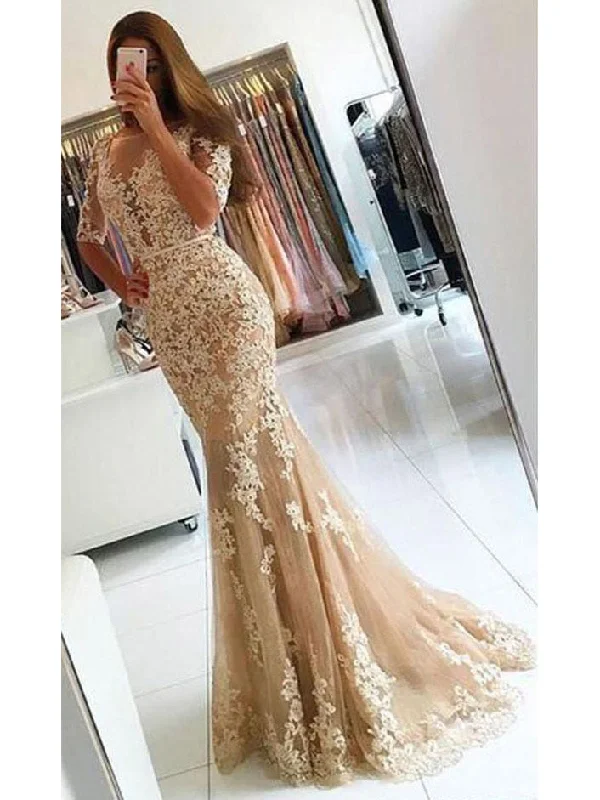 Today’s Special Chic Prom Dresses Appliques Scoop  Floor-length Backless Prom Dress/Evening Dress JKL204