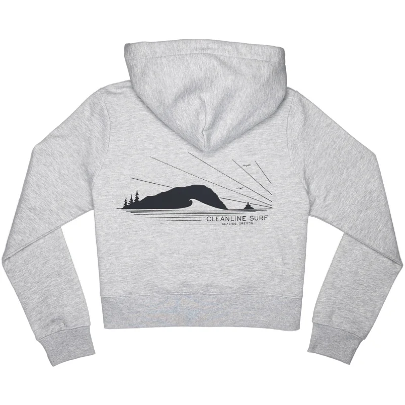 Deal Frenzy slim fit workout hoodieCleanline Women's Tillamook Rays Crop Zip Hoodie
