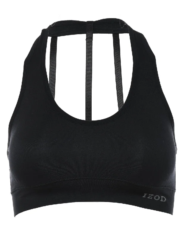 Super Sale chic coatIzod Black Sports Bra - S