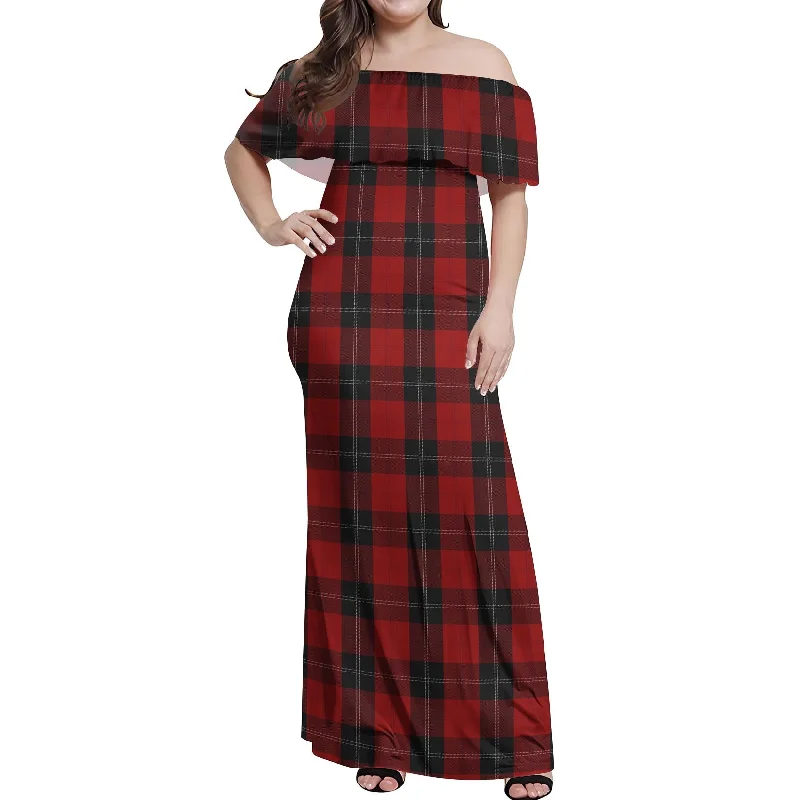 Great Deals Ramsay Tartan Off Shoulder Long Dress