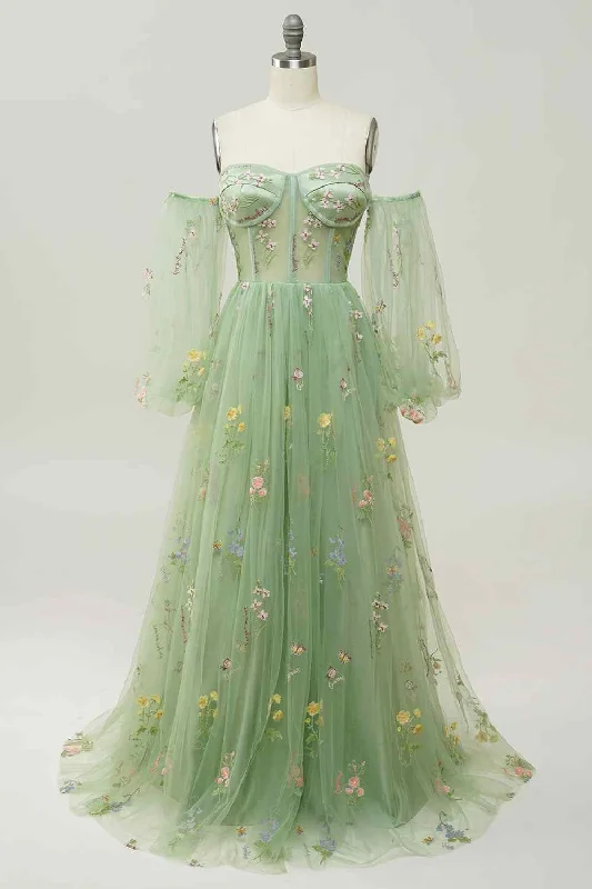 Price Cut long-sleeve floral dresslong-sleeve floral dressDusty Sage A-line Off-Shoulder Long Sleeves Tulle Applique Long Prom Dress Price Cut long-sleeve floral dresslong-sleeve floral dressDusty Sage A-line Off-Shoulder Long Sleeves Tulle Applique Long Prom Dress