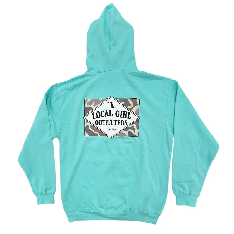 Mega Deal loose fit athletic hoodieLocal Girl Founder's Flag Hoodie