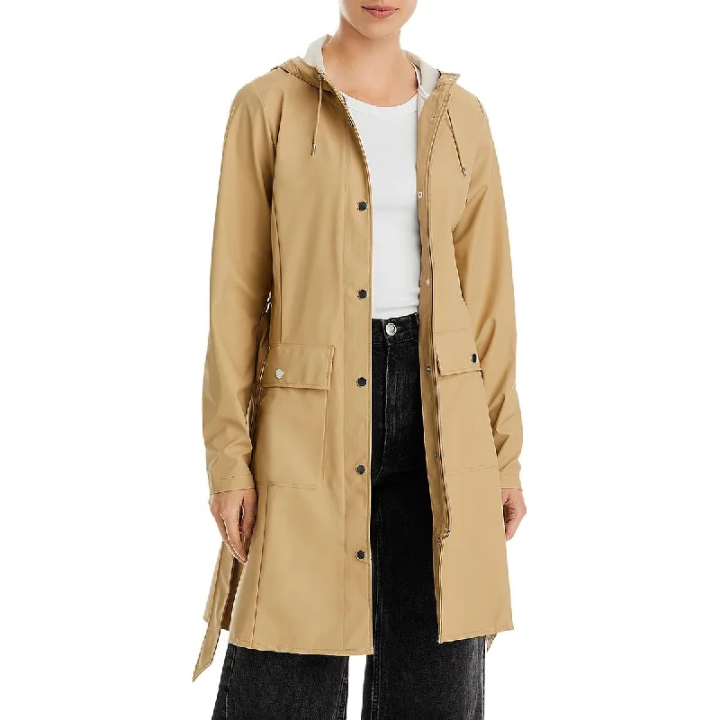 Deal Dash fashionable outerwearWomens Water Resistant Tie Belt Raincoat