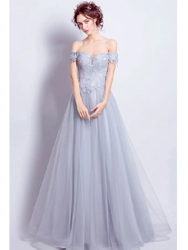Price Fest Beautiful Prom Dresses A-line Off-the-shoulder Long Chic Prom Dress/Evening Dress JKL198
