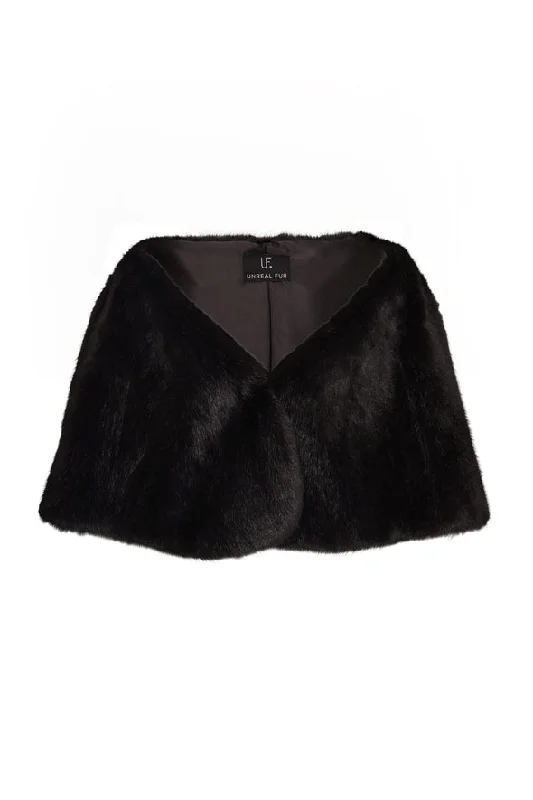Daily Deals lace dresslace dressUNREAL FUR Yasmine Wrap Fur Stole (Black)