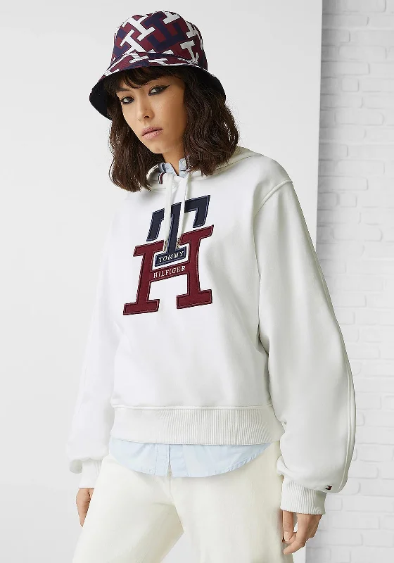 Price Reduction minimalist hoodieTommy Hilfiger Womens Terry Monogram Hoodie, White