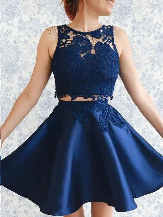 Special Savings Two Piece Homecoming Dresses Aline Lace Cheap Short Prom Dress Party Dress JK684