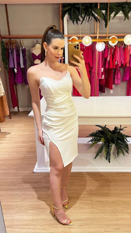 Big Savings flowy evening dressflowy evening dressWhite Strapless Party Dress With Leg Slit,White Homecoming Dress Y4843 Big Savings flowy evening dressflowy evening dressWhite Strapless Party Dress With Leg Slit,White Homecoming Dress Y4843
