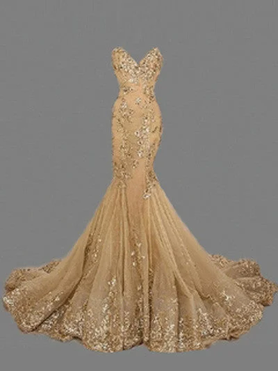 Get It Before It’s Gone Prom Dresses Tulle Trumpet/Mermaid Long Prom Dress/Evening Dress #JKL023