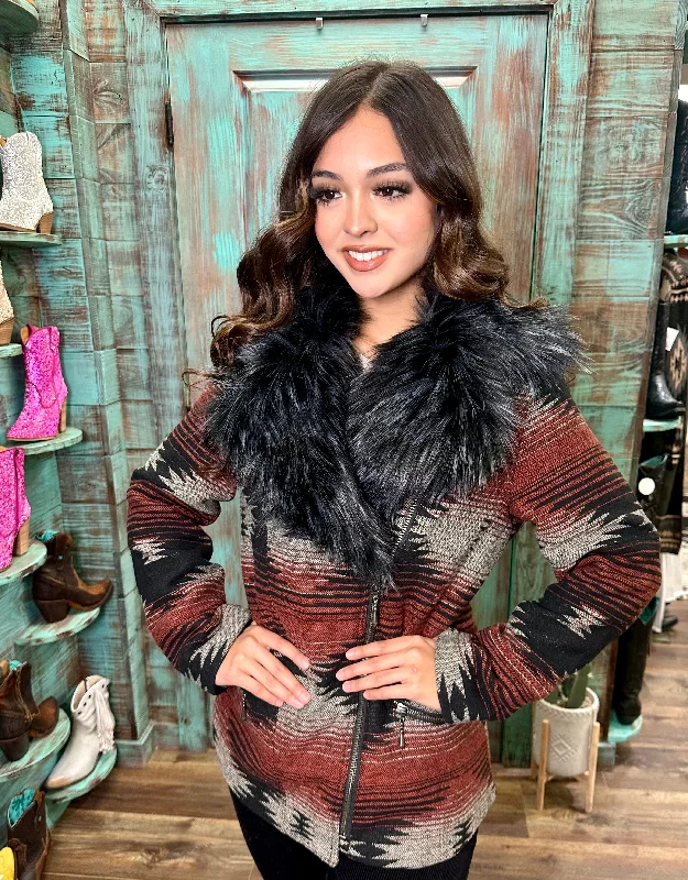 Huge Discounts retro coatCripple Creek Geometric Fur Jacket