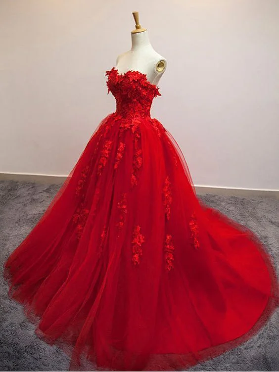 Bargain Bin Sexy Prom Dresses Sweetheart Ball Gown Lace Prom Dress/Evening Dress JKL088