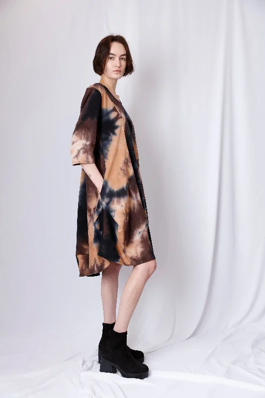 Bonus Savings evening dressevening dress3/4 SLEEVE ROUND NECK VOLUME DRESS