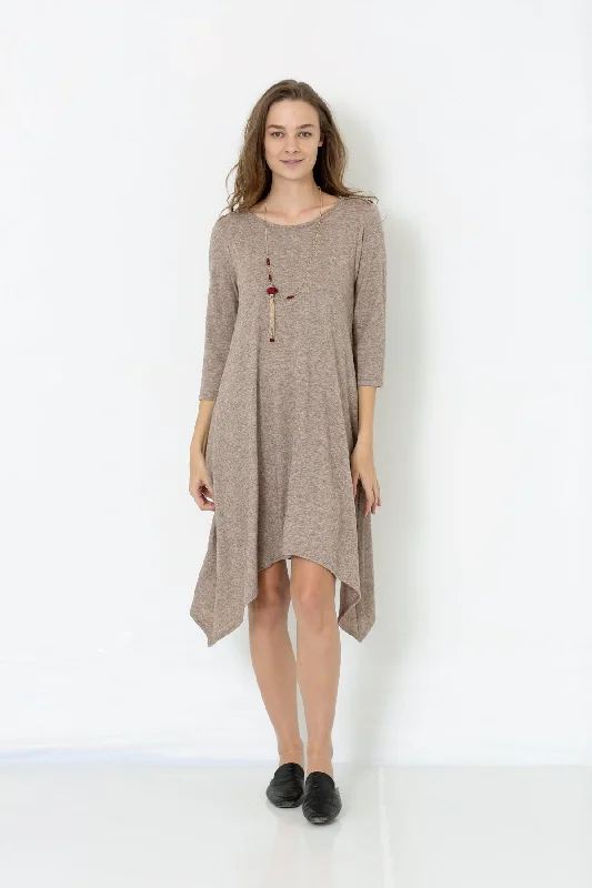 Price Break bohemian dressbohemian dress3/4 SLEEVE SHARK BITE TRAP DRESS - D2508