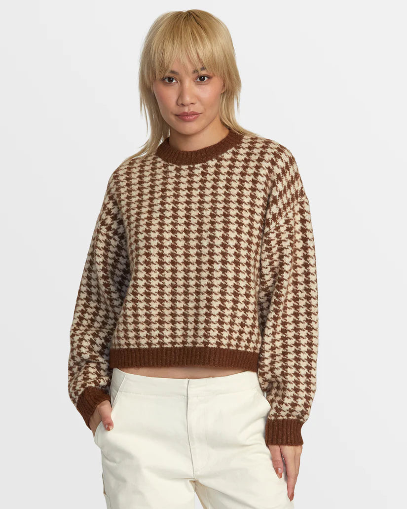 Hurry In loose fit athletic hoodieRVCA PREP SWEATER - MOCHA BISQUE
