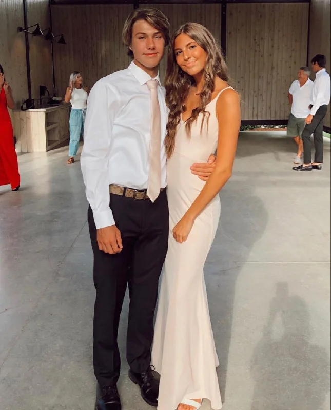 Warehouse Sale summer floral dresssummer floral dressCharming White Mermaid Prom Dress Fashion Prom Gown Y5125