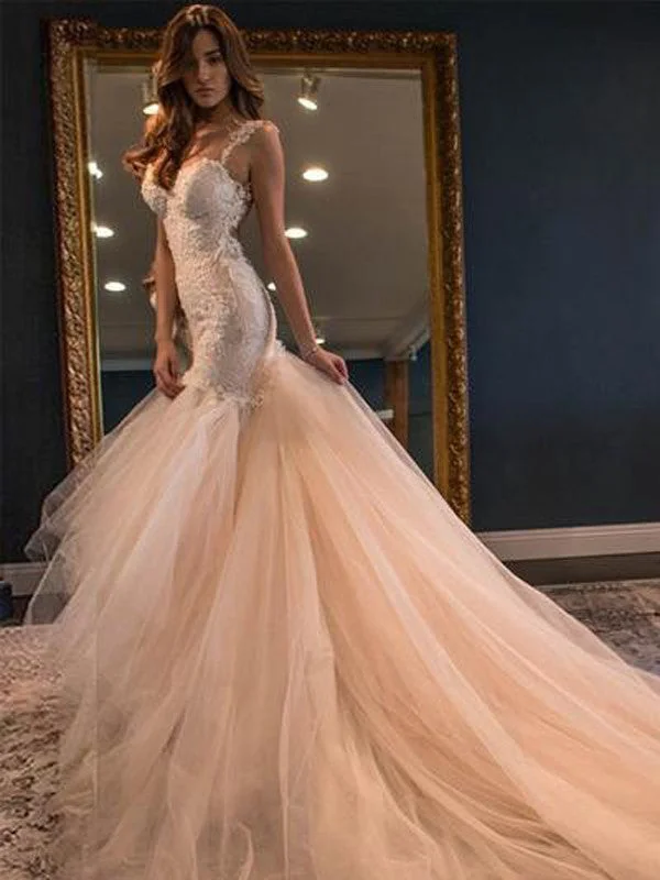 Fantastic Offers Sheath/Column Scoop Sweep/Brush Train Tulle Prom Dress/Evening Dress #MK0544