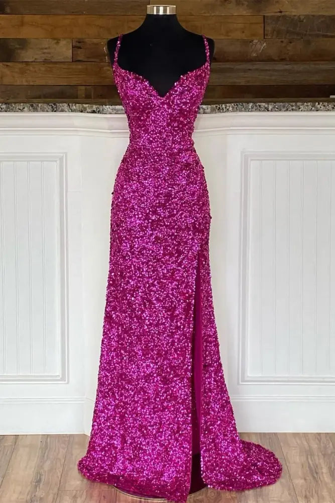 Special Offer wrap dresswrap dressOpen Back Sweetheart Spaghetti Straps Sequins Prom Dress