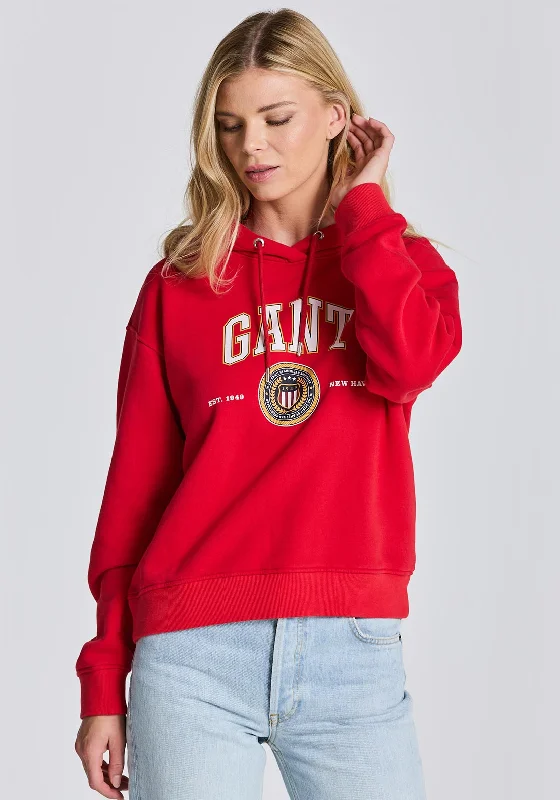 Price Meltdown cozy hoodieGant Womens Crest Shield Hoodie, Bright Red