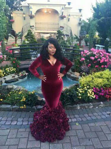 Deal of the Day Burgundy Plus Size Prom Dresses Trumpet/Mermaid Floor-length Long Prom Dress JKP003