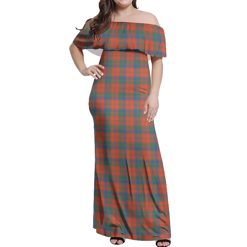 Buy More, Save More Robertson Ancient Tartan Off Shoulder Long Dress