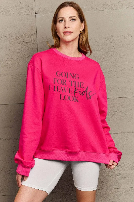 Unmissable Offer performance workout sweatshirtSimply Love Full Size GOING FOR THE I HAVE KIDS LOOK Long Sleeve Sweatshirt