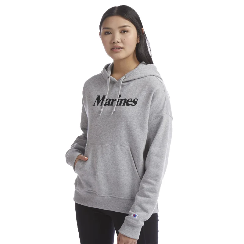 Time-Limited Offer cool workout sweatshirtMarines Champion Ladies Logo Core Hood (Grey) Time-Limited Offer cool workout sweatshirtMarines Champion Ladies Logo Core Hood (Grey)