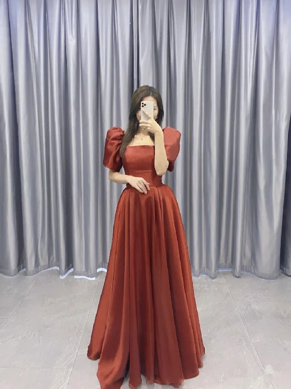 Extra Savings sleek midi dresssleek midi dressModest A-line Satin Long Prom Dress Fashion Party Gown Y5142