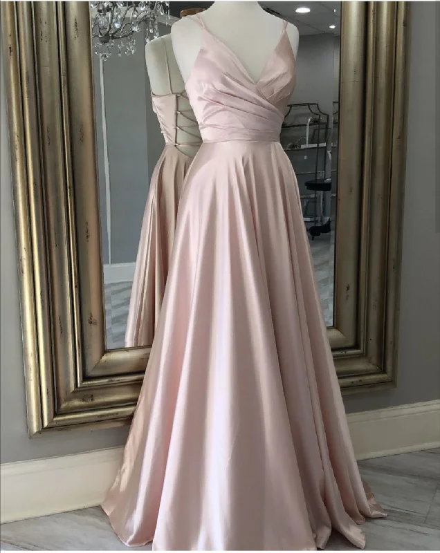 Online Only t-shirt dresst-shirt dressPink V Neck Prom Dress Long Evening Dress with Tie Back Y848 Online Only t-shirt dresst-shirt dressPink V Neck Prom Dress Long Evening Dress with Tie Back Y848