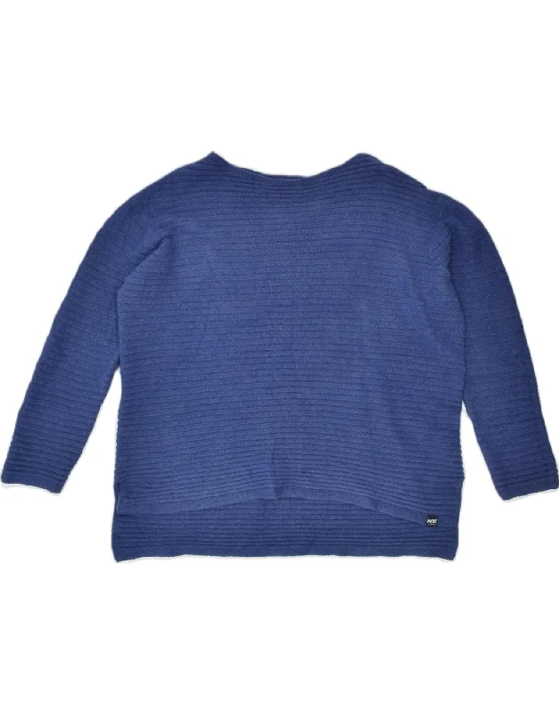 Shop and Save warm hoodieRIFLE Womens Crew Neck Jumper Sweater UK 20 2XL Blue Viscose