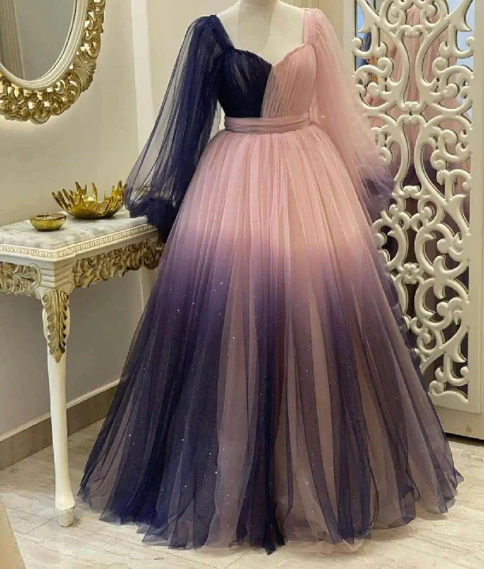 Major Savings trendy dresstrendy dressUnique A-line Ombre Tulle Prom Dress,Princess Dress  Y4897