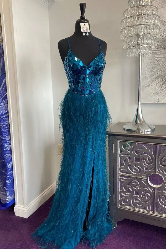 Deal Zone comfy maxi dresscomfy maxi dressV-Neck Sleeveless Beaded And Feathers Formal Prom Dress