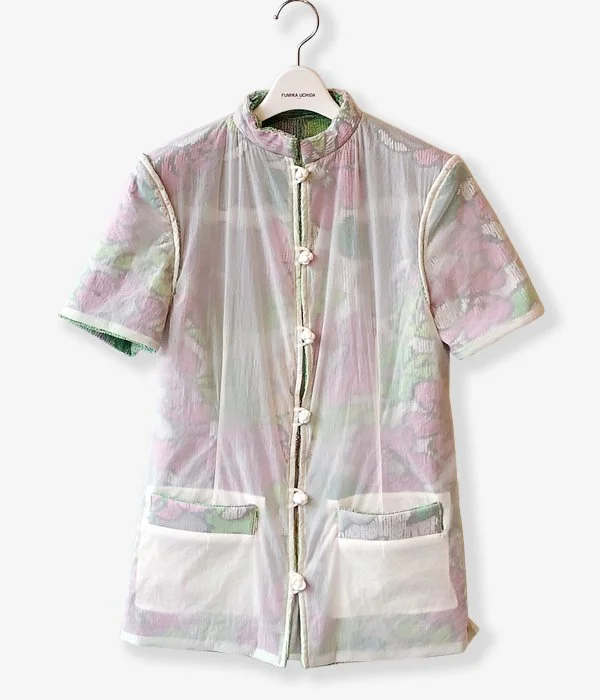 Midnight Madness stylish raincoatFUMIKA_UCHIDA/Pile/FLORAL REVERSIBLE CHINA JACKET(WHITE)