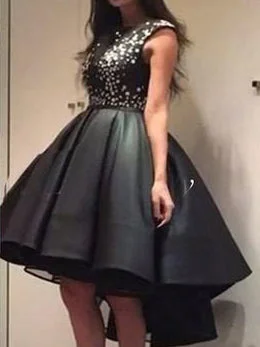 Big Savings Little Black Dresses Asymmetrical Homecoming Dress Short Prom Dress Party Dress JK430