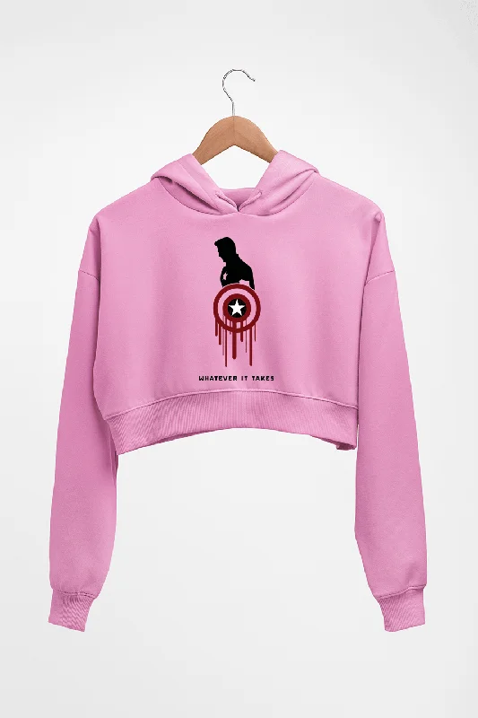 Friends and Family Sale sporty hooded sweatshirtCaptain America Superhero Crop HOODIE FOR WOMEN