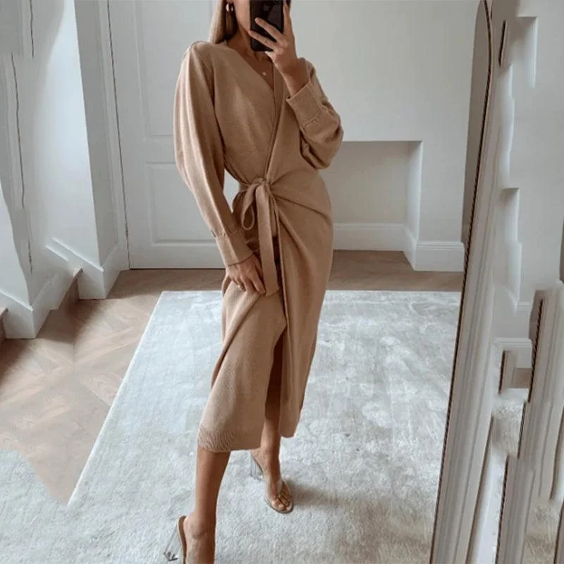 Massive Deals boho dressboho dressV-neck sweater dress women