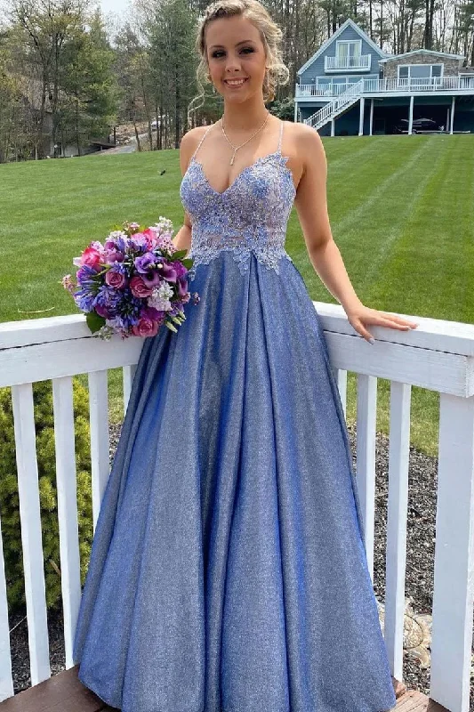 Closeout Blue sweetheart neck lace long prom dress lace blue bridesmaid dress GJS722