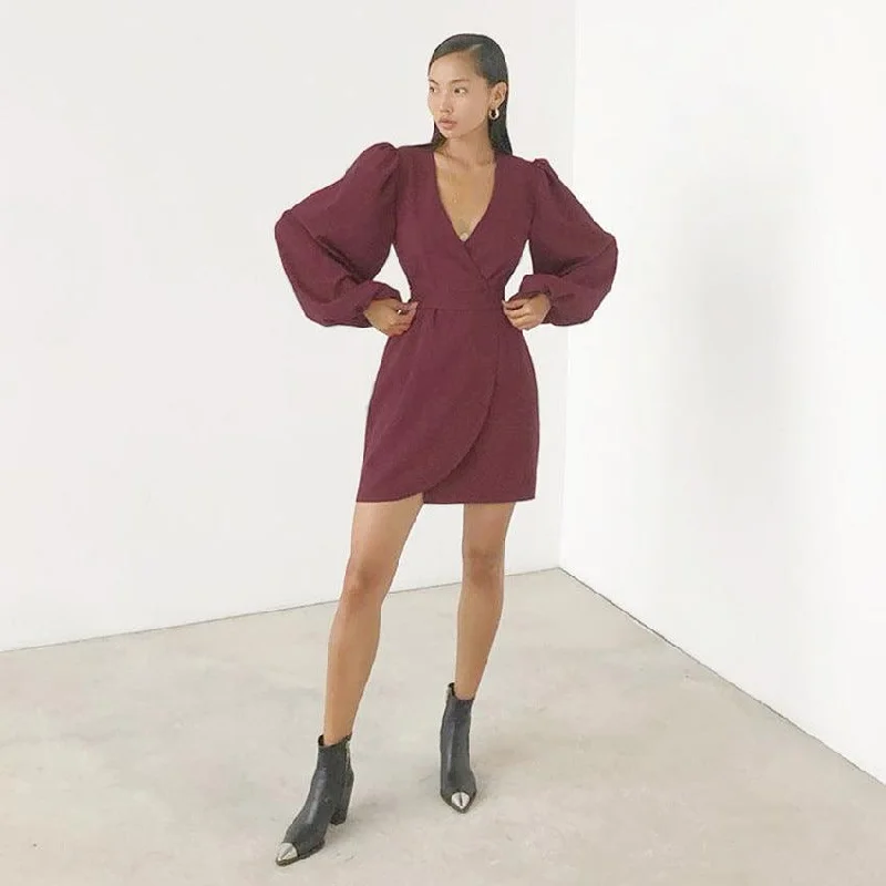 Blowout Sale winter dresswinter dressFrench lantern sleeve dress