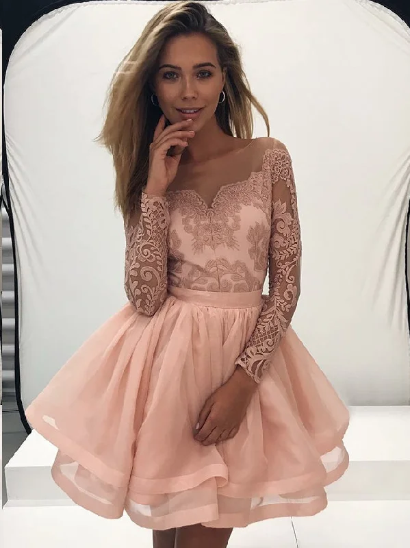 Online Specials Long Sleeve Homecoming Dresses A line Lace Short Prom Dress Sexy Party Dress JK630 Online Specials Long Sleeve Homecoming Dresses A line Lace Short Prom Dress Sexy Party Dress JK630