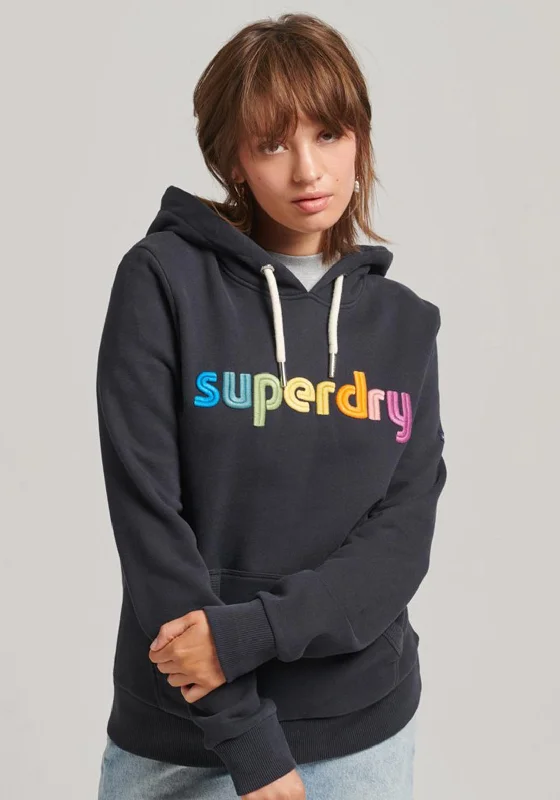 Must-Have Deals oversized hoodieSuperdry Vintage Rainbow Hoodie, Richest Navy