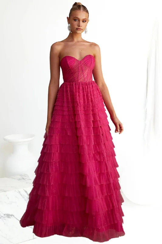 Sale Event ruched dressruched dressTANIA OLSEN Derya Dress (Hot Pink)