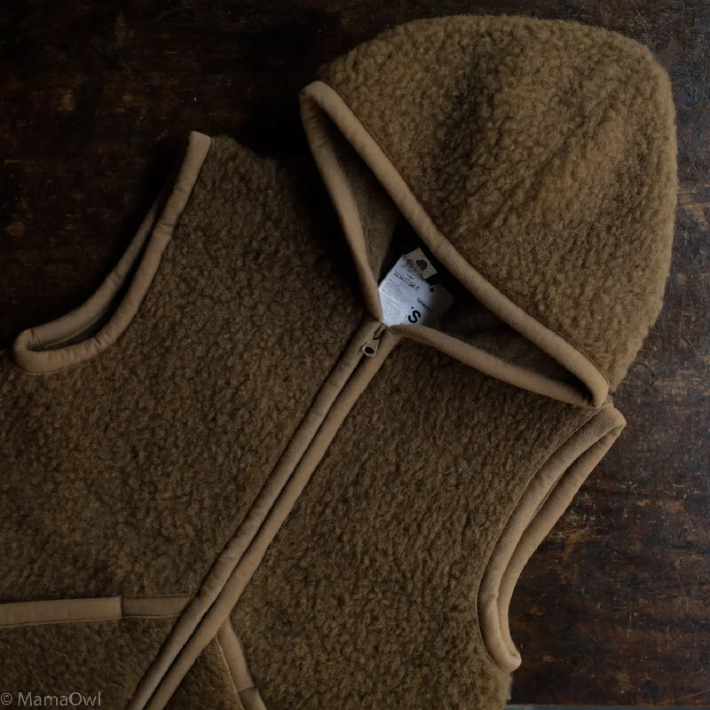 Today Only stylish blazer coatWomens Wool Teddy Fleece Hooded Everest Zip Vest - Bark Today Only stylish blazer coatWomens Wool Teddy Fleece Hooded Everest Zip Vest - Bark